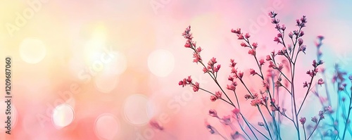 Vintage watercolor idea. Delicate flowers silhouetted against a soft pastel background, creating a dreamy ambiance.