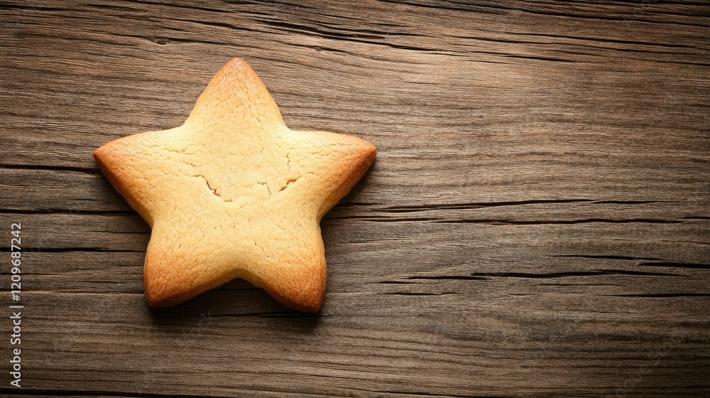 star-shaped cookie on rustic wooden background with warm tones and natural textures perfect for holiday baking or dessert themes star-shaped cookie on rustic wooden background with warm tones and natural textures perfect for holiday baking or dessert themes