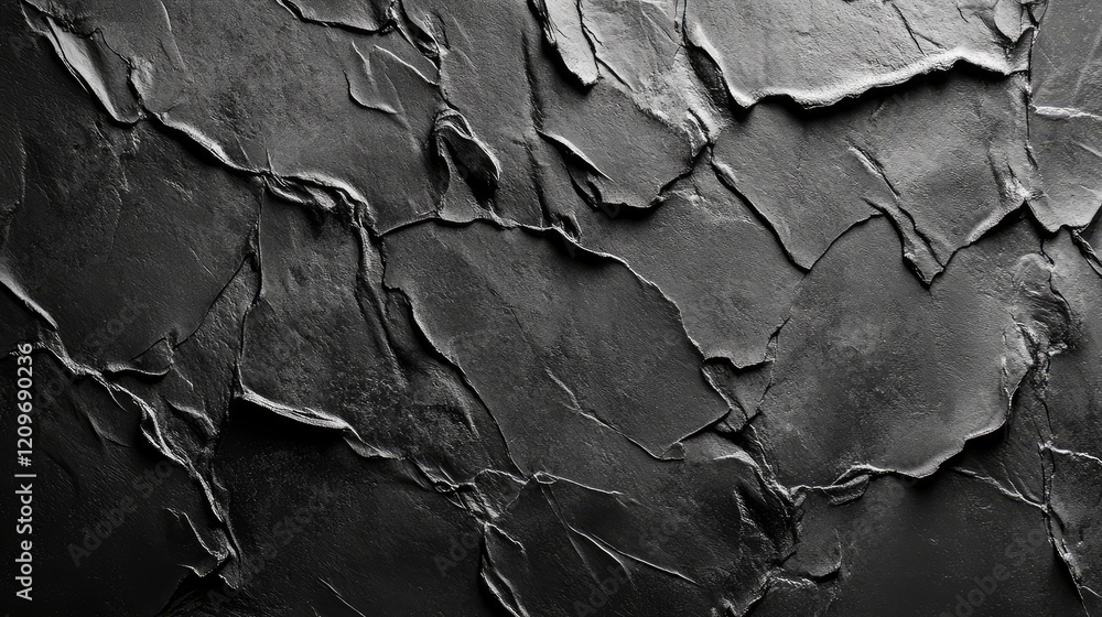 Close Up of Textured Slate Surface on Dark Black Background with Varied Patterns and Depth in Natural Lighting Close Up of Textured Slate Surface on Dark Black Background with Varied Patterns and Depth in Natural Lighting