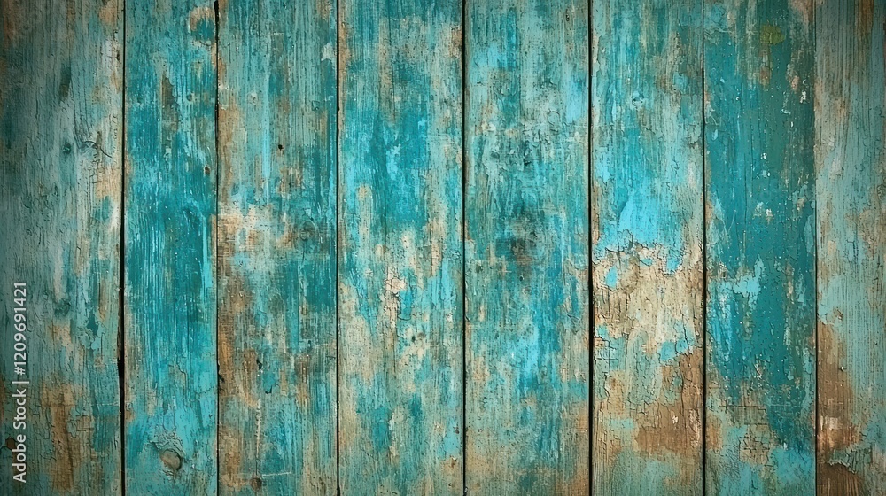 Obraz premium Rustic Teal Wooden Planks Background Texture