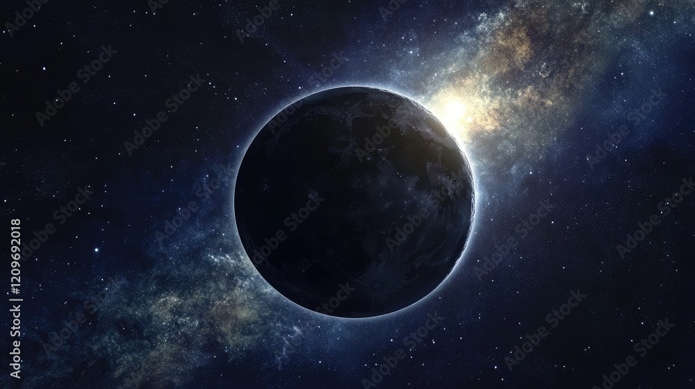 Stunning solar eclipse captured against a dark starry sky with vibrant cosmic colors illuminating the edges of Earth in Africa and Europe regions. Stunning solar eclipse captured against a dark starry sky with vibrant cosmic colors illuminating the edges of Earth in Africa and Europe regions.