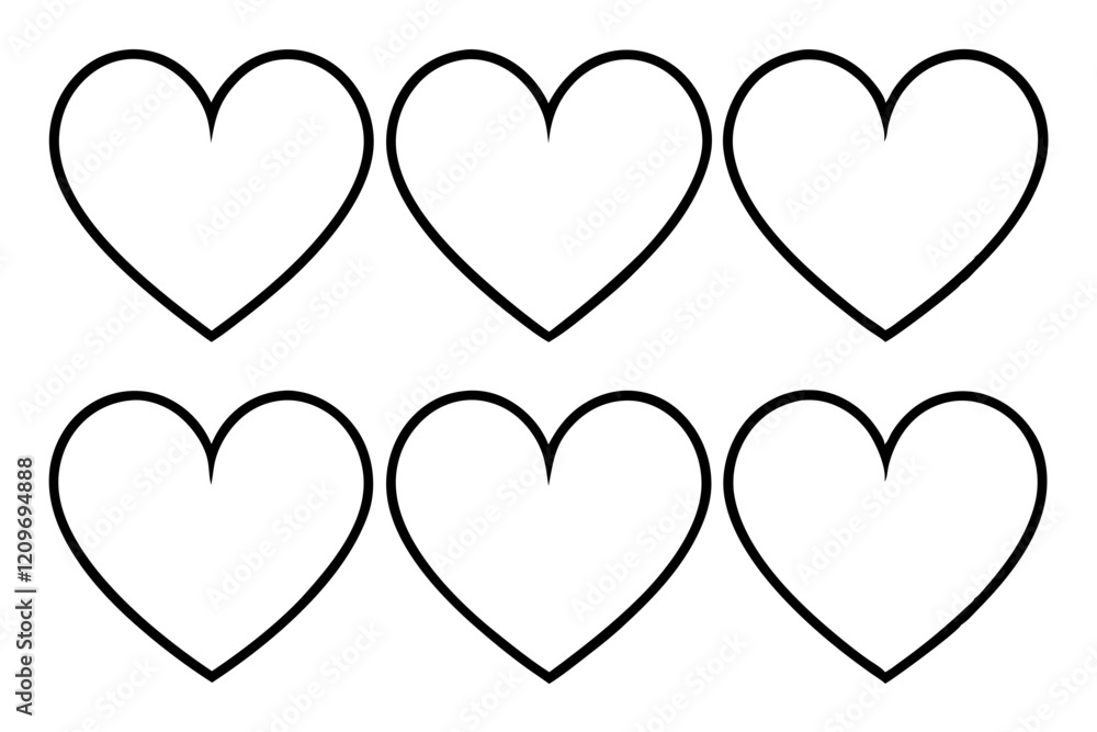Minimalist Heart Line Art Vector Set Minimalist Heart Line Art Vector Set
