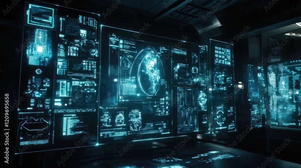 Floating holographic interfaces in a dark room Floating holographic interfaces in a dark room