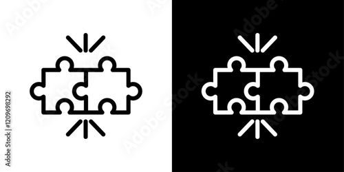 Compatibility icon set in black and white stroke