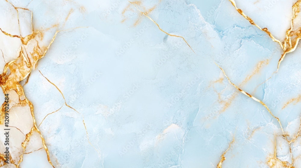 Elegant marble surface featuring intricate gold leaf veins intertwined with serene blue water for a luxurious aesthetic. Elegant marble surface featuring intricate gold leaf veins intertwined with serene blue water for a luxurious aesthetic.