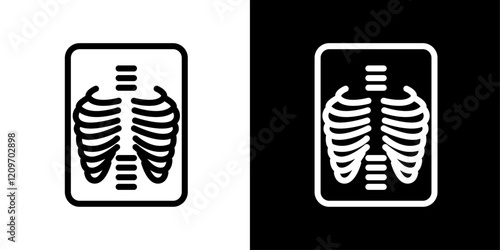 X ray icon set in black and white stroke