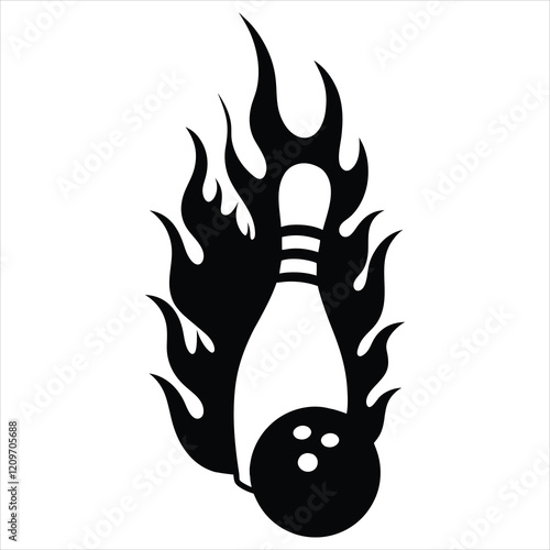 Vector Art of Bowling Pin and Ball
