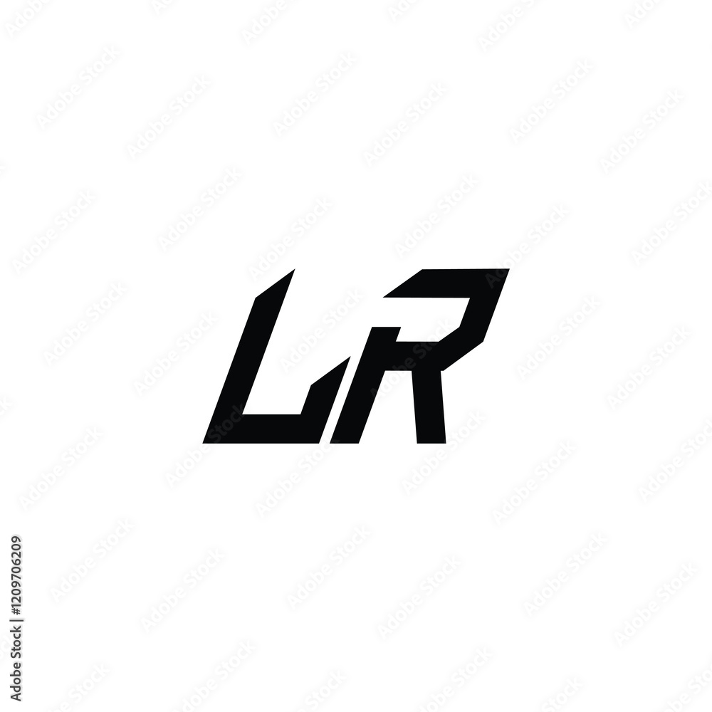 Obraz premium LR monogram logo design letter text name symbol monochrome logotype alphabet character simple logo
