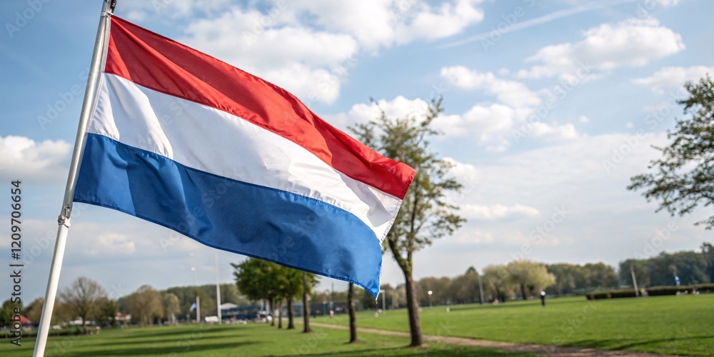 Fototapeta premium Netherlands Flag Waving in the Wind