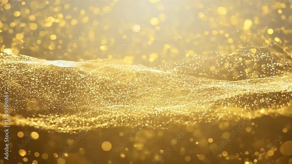 Dazzling golden light particles gently floating and shimmering in an abstract dreamlike background creating a soft and elegant cinematic effect Dazzling golden light particles gently floating and shimmering in an abstract dreamlike background creating a soft and elegant cinematic effect