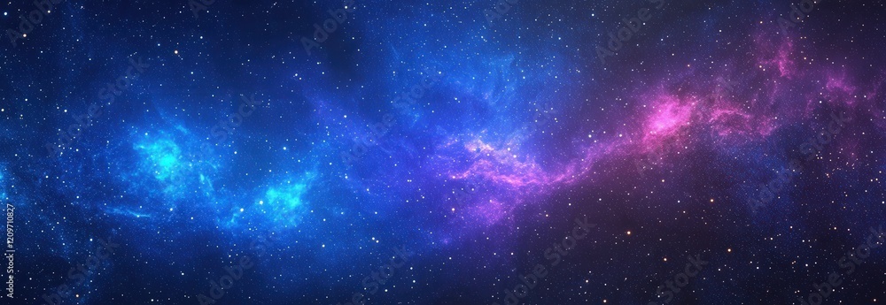 A stunning purple and blue galaxy with twinkling stars A stunning purple and blue galaxy with twinkling stars