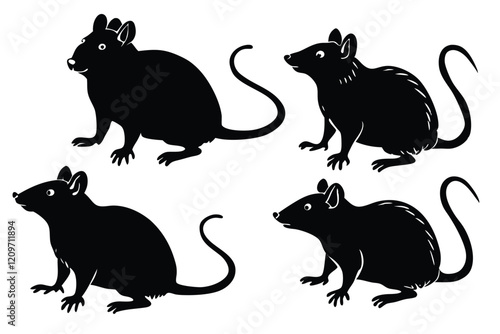 Black silhouettes of mice