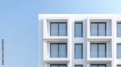 Wallpaper Mural A minimalist block of flats with clean white walls and geometric designs Torontodigital.ca