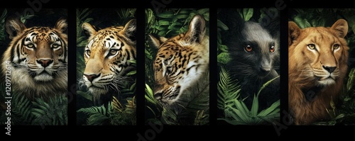 A collection of endangered species, each representing the importance of conservation and protecting biodiversity.