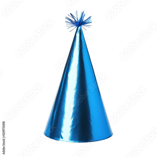 BluePartyHatWhiteBackground on transparent background. photo