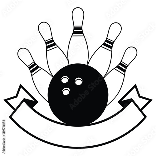 Vector Design of Bowling Ball and Pin
