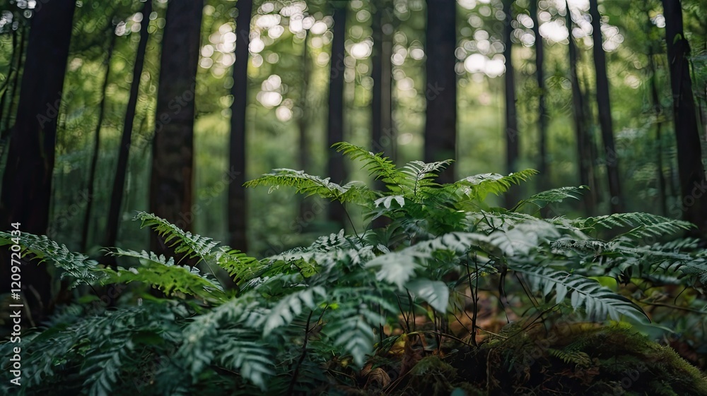 Fototapeta premium fern in the forest generative ai
