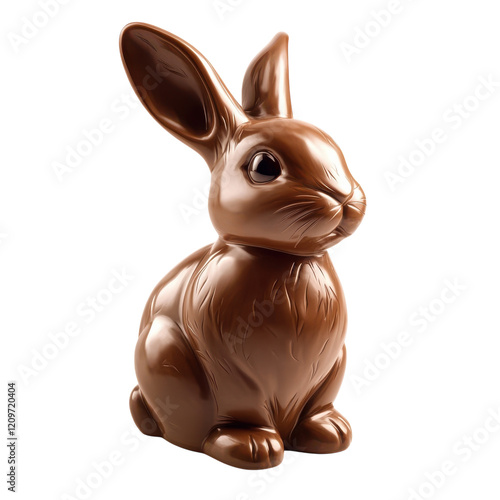 Easter Chocolate Bunny on transparent background. photo