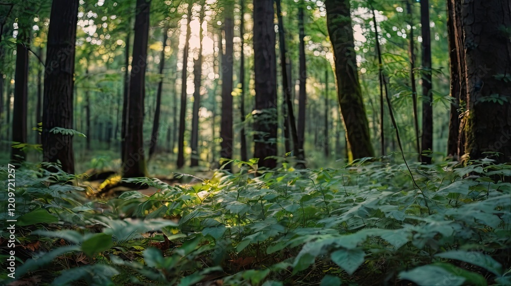 Obraz premium fern in the forest generative ai