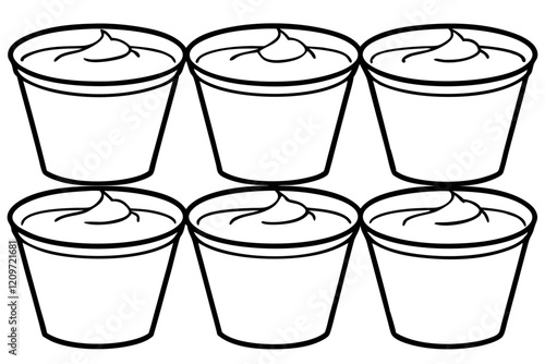 Minimalist Mousse Dessert Line Art Set