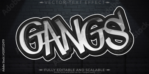 Graffiti text effect, editable spray and street text style
