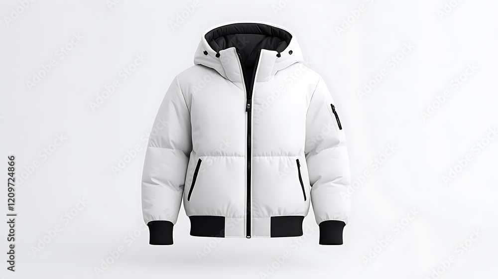 custom made wallpaper toronto digitalWhite Puffer Jacket with Black Trim