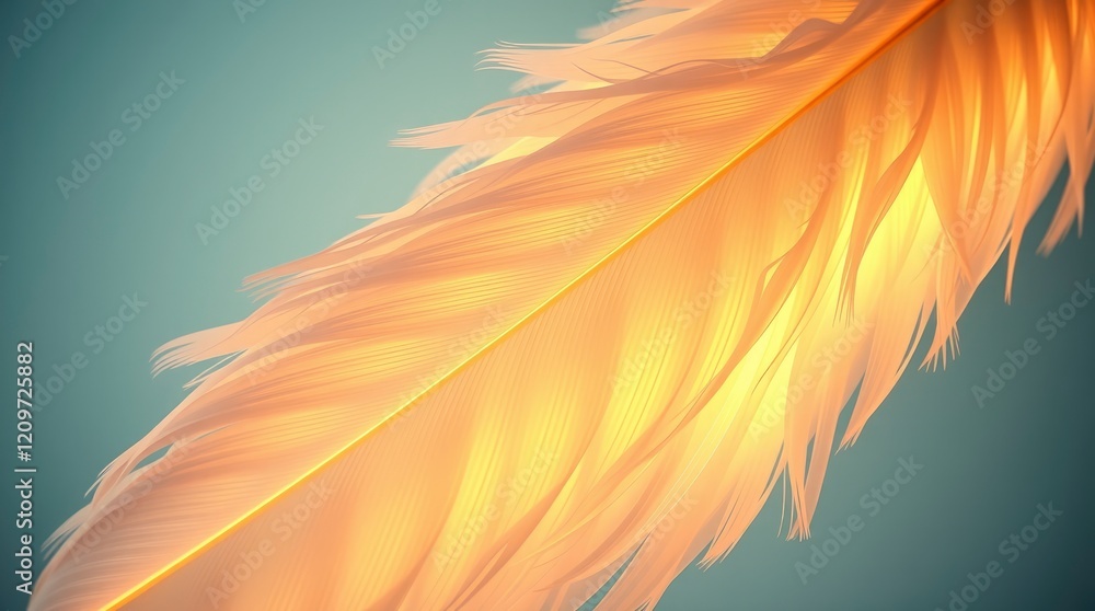 feather macro, golden orange plumage, soft focus, ethereal glow, sunset colors, delicate details, dreamy atmosphere, teal background, nature close-up, warm tones, fluffy texture, abstract feather art, feather macro, golden orange plumage, soft focus, ethereal glow, sunset colors, delicate details, dreamy atmosphere, teal background, nature close-up, warm tones, fluffy texture, abstract feather art,