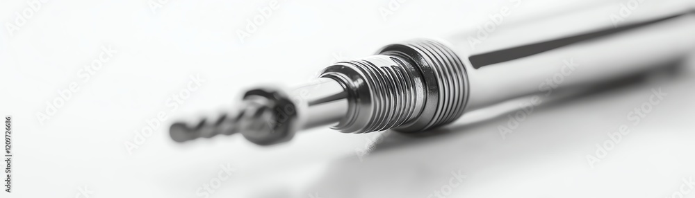 Close-up of a shiny metal screw, isolated on a white background. Close-up of a shiny metal screw, isolated on a white background.