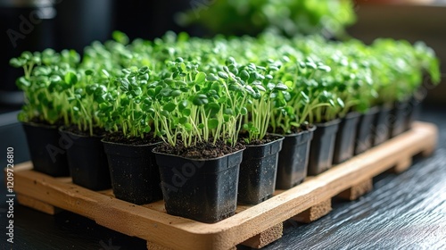 Growing microgreens indoor gardening tips home plant care natural environment close-up view sustainable living photo