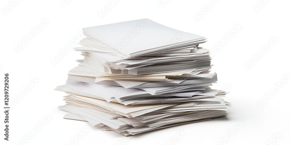 Pile of Papers Isolated on White Background in Simple Style Pile of Papers Isolated on White Background in Simple Style