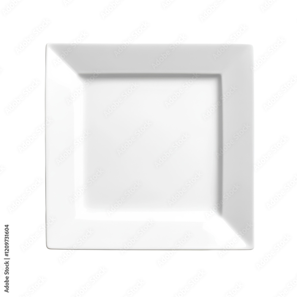 White Square Plate Mockup on transparent background. White Square Plate Mockup on transparent background.