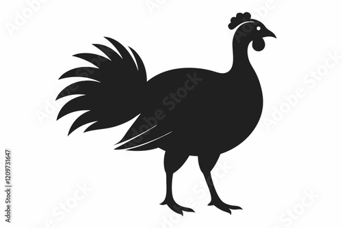 wild turkey silhouette icon vector photo