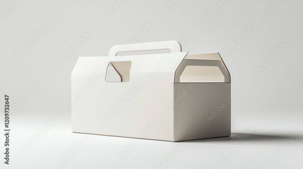 White carton box with handle, isolated on white background. White carton box with handle, isolated on white background.