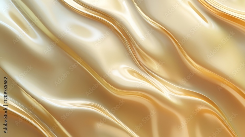 Obraz premium 3d render, abstract background with blurred shapes, glossy wavy lines