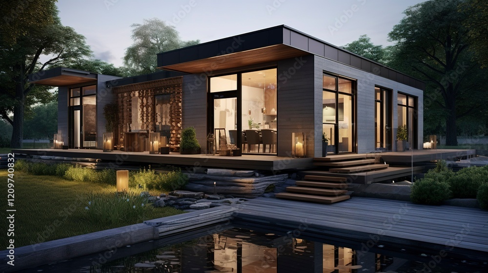 Fototapeta premium A photo of a Prefabricated Home with Architect