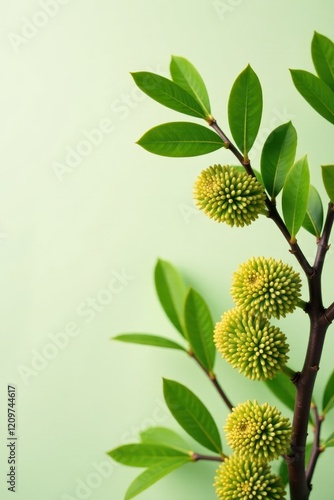 Soap Pod Acacia concinna Branches and Leaves - brown branches with green leaves, botanical, woody photo