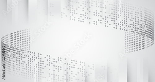 Abstract hi tech communication for presentation or banner. Sci-fi gray background with various technology elements. Science concept, circles with shadows and lines.