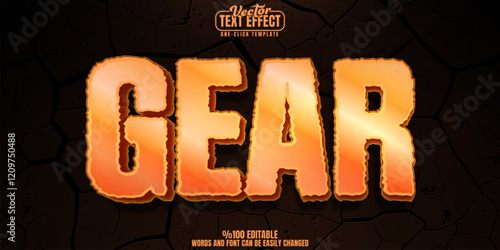 Gear editable text effect, customizable steampunk and mechanical 3d font style