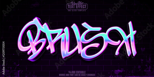 Graffiti editable text effect, customizable spray and street 3d font style