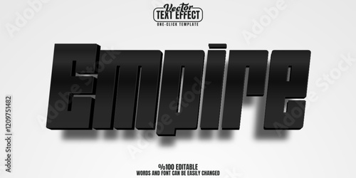 Empire editable text effect, customizable king and black 3d font style