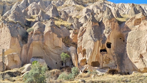 Cave dwellings at cappadocia, turkey