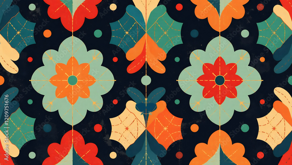Seamless Retro Geometric Fabric Design Seamless Retro Geometric Fabric Design
