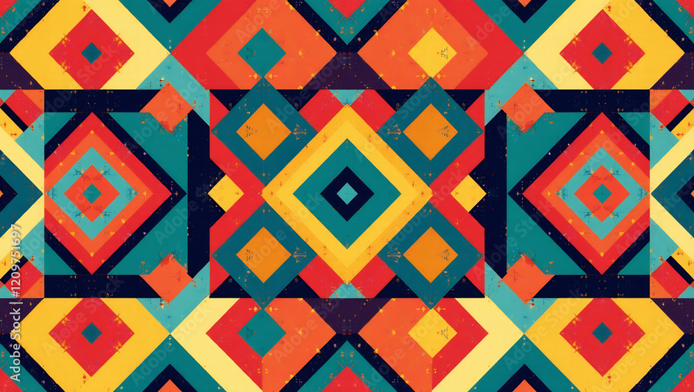 Seamless Retro Geometric Fabric Design Seamless Retro Geometric Fabric Design