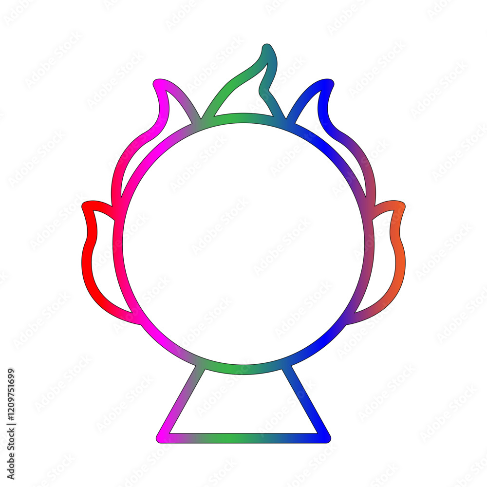 Fototapeta premium Ring of fire line gradient icon
