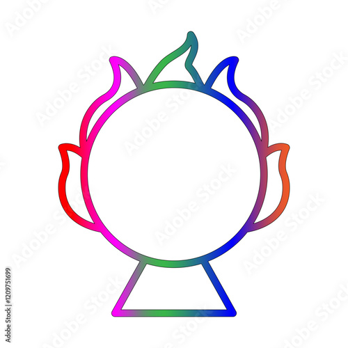 Ring of fire line gradient icon