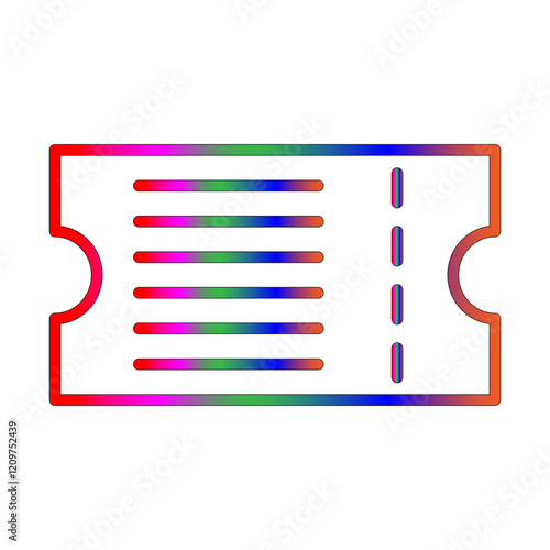 Ticket line gradient icon