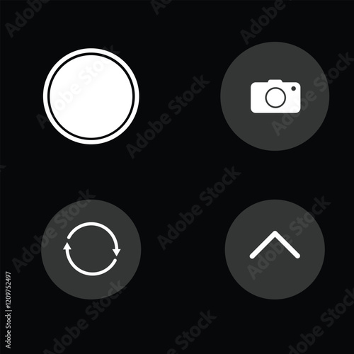 buttons for web vector icons, phone camera kit