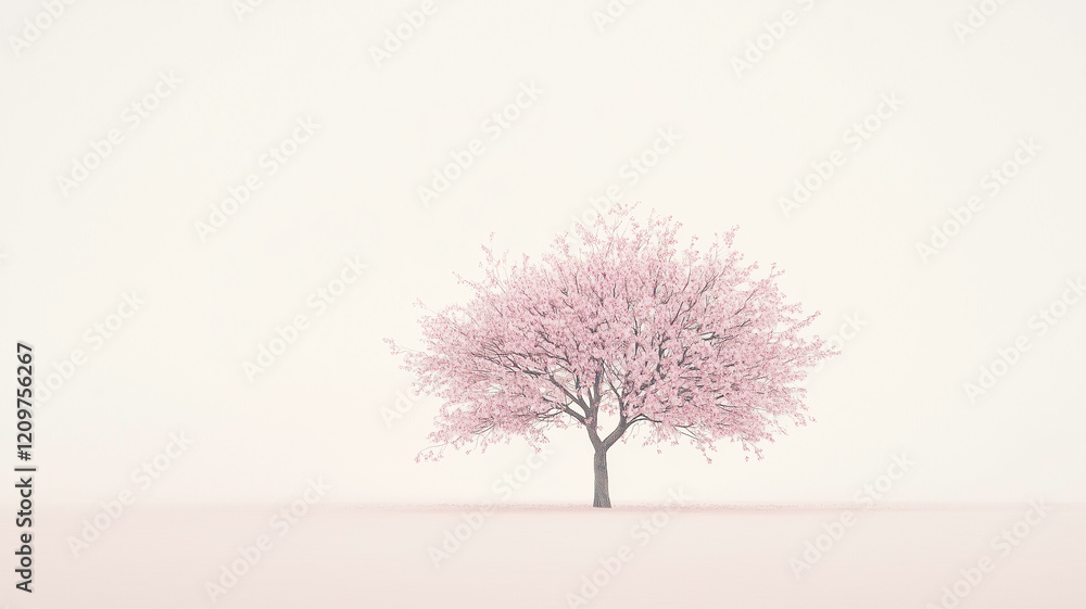 Fototapeta premium 初めて咲いた若木の桜が紡ぐ春の始まり