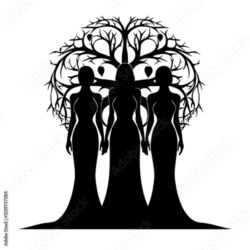 Triple Moon (Triple Goddess) – A Mystical Representation of the Maiden, Mother, and Crone. Perfect for Pagan, Wiccan, and Spiritual Art, Rituals, and Decor. Cycles of Life, Feminine Energy, and Lunar 