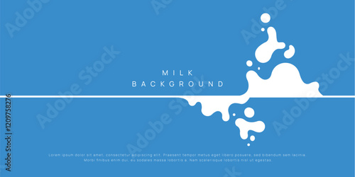 Milk background of Modern poster, dynamic splashes and drops. Vector illustration in a flat style of minimalism	